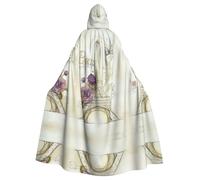 LPLSNWS Cartoon Eiffel Tower Printed Adult Hooded Cape, Unisex, Ideal for Conventions, Parties, and Cosplay Costumes