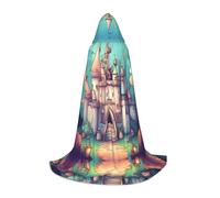 LPLSNWS Classical castle Medium Printed Hooded Cape/Cape, Teen Robe Costume, Suitable for Cosplay and Themed Parties