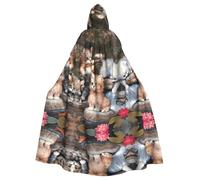 LPLSNWS Cute Small Cat Printed Adult Hooded Cape, Unisex, Ideal for Conventions, Parties, and Cosplay Costumes