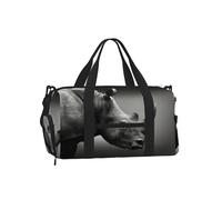 LPLSNWS Duffel Bag, Black, 45 x 23 x 25 cm, Polyester, Zipper Closure, Adjustable Strap, with Shoe Compartment and Main Zippered Pocket