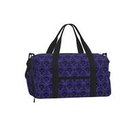 LPLSNWS Duffel Bag, Purple Ghost Swarm Print, 45 x 23 x 25 cm, Polyester, Zip Closure, Adjustable Detachable Strap, with Shoe Compartment