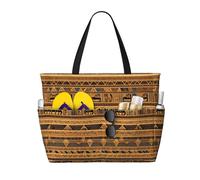 LPLSNWS Egyptian frescoes Patterned canvas beach travel bag - durable storage bag for vacations, camping, shopping, and moving.