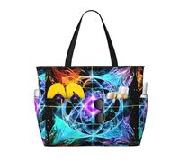 LPLSNWS Eight Dimensional Space Patterned canvas beach travel bag - durable storage bag for vacations, camping, shopping, and moving.