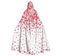 LPLSNWS Falling Red Hearts Printed Adult Hooded Cape, Unisex, Ideal for Conventions, Parties, and Cosplay Costumes