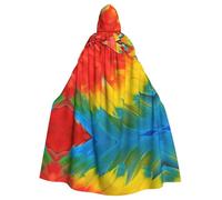 LPLSNWS Fantastic Parrot Feather Printed Adult Hooded Cape, Unisex, Ideal for Conventions, Parties, and Cosplay Costumes