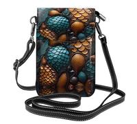 LPLSNWS fishscale pattern Printed women's small mobile phone wallet with adjustable shoulder strap