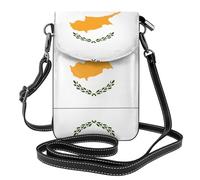 LPLSNWS Flag of Cyprus Printed women's small mobile phone wallet with adjustable shoulder strap