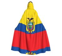 LPLSNWS Flag of Ecuador Patterned adult hooded cape, suitable for festive events, cosplay activities, and holiday celebrations.