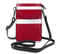LPLSNWS Flag of Latvia Printed women's small mobile phone wallet with adjustable shoulder strap