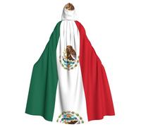 LPLSNWS Flag of Mexico Patterned Hooded Cape, Lightweight Adult Cape for Cosplay Events and Holiday Celebrations