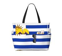 LPLSNWS Flag of Uruguay Patterned canvas beach travel bag - durable storage bag for vacations, camping, shopping, and moving.