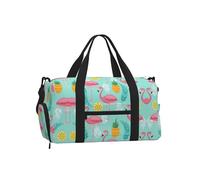 LPLSNWS Flamingo Duffel Bag, Polyester, Zipper Closure, Adjustable Strap, 45 x 23 x 25 cm, with Shoe Compartment