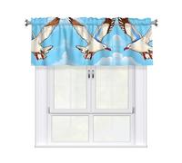 LPLSNWS Flying Seagulls Patterned Blackout and Heat-Insulating Short Curtains, Suitable for Kitchen, Living Room, and Bathroom, 54 x 18 inches
