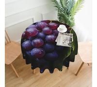 LPLSNWS Fresh Grapes Printed round tablecloth - suitable for banquets, weddings, dining rooms, and kitchen tables - 60 inches in diameter