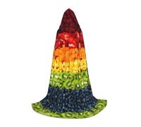 LPLSNWS Fruit Rainbow Graphic L Teen Cosplay Robe - Perfect for Halloween, stage plays and everyday cosplay wear