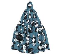 LPLSNWS Funny Panda Printed Adult Hooded Cape, Unisex, Ideal for Conventions, Parties, and Cosplay Costumes