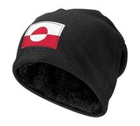 LPLSNWS Greenland Flag Printed Beanie, Warm Winter Outdoor Beanie, Fleece Lining, Black