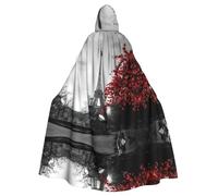 LPLSNWS Grey Paris Eiffel Tower Printed Adult Hooded Cape, Unisex, Ideal for Conventions, Parties, and Cosplay Costumes