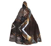 LPLSNWS Japan Samurai Sword Printed Adult Hooded Cape, Unisex, Ideal for Conventions, Parties, and Cosplay Costumes