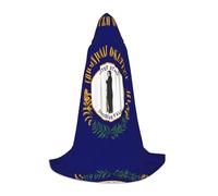 LPLSNWS Kentucky State Flag Large Printed Hooded Cape/Cape, Teen Robe Costume, Suitable for Cosplay and Themed Parties