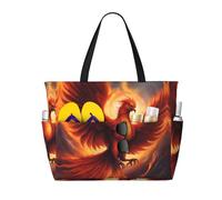 LPLSNWS Large-capacity A lovely phoenix printed beach bag - suitable for vacations, camping, moving, shopping, and more.