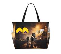 LPLSNWS Large-capacity Firefighters fighting fires printed beach bag - suitable for vacations, camping, moving, shopping, and more.