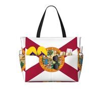 LPLSNWS Large-capacity Flag of Florida printed beach bag - suitable for vacations, camping, moving, shopping, and more.