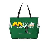 LPLSNWS Large-capacity Flag of Saudi Arabia printed beach bag - suitable for vacations, camping, moving, shopping, and more.