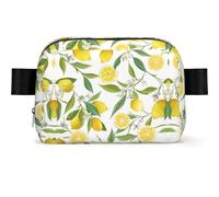 LPLSNWS Lemon Print Fanny Pack, Polyester, Water-Repellent, Zipper Closure, 110 cm Adjustable Strap, 19 x 5.5 x 13 cm, Hand Wash Only