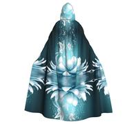 LPLSNWS Lotus Flowers Printed Adult Hooded Cape, Unisex, Ideal for Conventions, Parties, and Cosplay Costumes