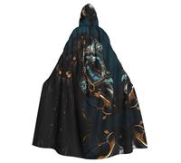 LPLSNWS Medieval War Horses Hooded cape for adults, suitable for festive events, role-playing activities, and holiday celebrations.