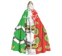 LPLSNWS Mexico Flag And Tequila Printed Adult Hooded Cape, Unisex, Ideal for Conventions, Parties, and Cosplay Costumes