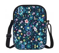LPLSNWS Moonlight Garden Printed Zipper Crossbody Bag - Small Shoulder Bag with Adjustable Strap - Portable Travel Work Gift Bag for Women Men