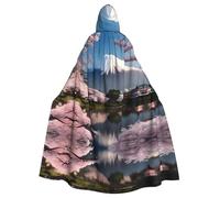 LPLSNWS Mt. Fuji in early spring Patterned Hooded Cape, Lightweight Adult Cape for Cosplay Events and Holiday Celebrations