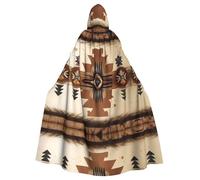 LPLSNWS Native American Patterns Patterned hooded cape, lightweight adult cape, suitable for Halloween events and cosplay.