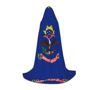 LPLSNWS North Dakota State Flag Large Printed Hooded Cape/Cape, Teen Robe Costume, Suitable for Cosplay and Themed Parties