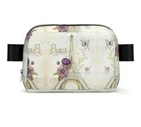 LPLSNWS Paris Eiffel Tower Waist Bag, Polyester, Zipper Closure, Adjustable Strap up to 120 cm, 19 x 5.5 x 13 cm, Hand Wash Only