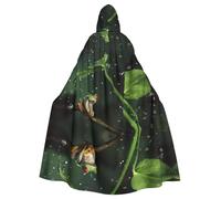LPLSNWS Peace Tree Frog Adult Hooded Cape - Comfortable hooded cape suitable for cosplay, stage performances, masquerade balls, themed parties, and anime conventions.