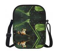 LPLSNWS Peace Tree Frog Printed Zipper Crossbody Bag - Small Shoulder Bag with Adjustable Strap - Portable Travel Work Gift Bag for Women Men