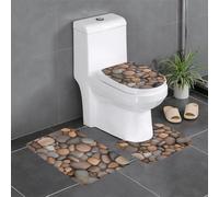 LPLSNWS Pebbles in The Beach Anti-Slip Bathroom mats - 3-Piece Set, Essential for Comfortable Living in bathrooms, bedrooms, and Kitchens.