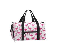 LPLSNWS Pink Flamingo Duffel Bag, Polyester, Zipper Closure, Adjustable Strap, 45 x 23 x 25 cm, with Shoe Compartment