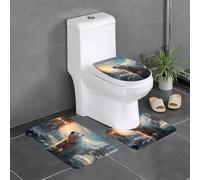 LPLSNWS Polar bear in winter Printed anti-slip bathroom mats (3-piece set), suitable for bathrooms, kitchens, bedrooms, and more.