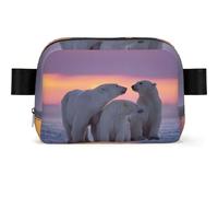 LPLSNWS Polar Bear Waist Bag, Polyester, Zipper Closure, Adjustable Strap up to 110 cm, 19 x 5.5 x 13 cm, Hand Wash Only