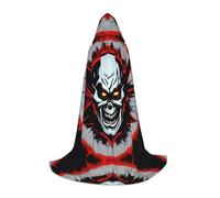 LPLSNWS Red and Black Evil Ghost Large Printed Hooded Cape/Cape, Teen Robe Costume, Suitable for Cosplay and Themed Parties