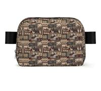 LPLSNWS Rustic Lodge Bear Fanny Pack, Polyester Waist Bag with Zipper Closure, Adjustable 110 cm Strap, 19 x 13 x 5.5 cm, Hand Wash Only