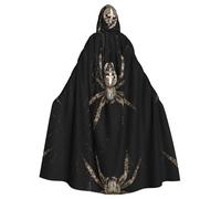 LPLSNWS Scary Spider Printed Adult Hooded Cape, Unisex, Ideal for Conventions, Parties, and Cosplay Costumes