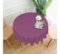 LPLSNWS Solid color grape red Printed round tablecloth - suitable for banquets, weddings, dining rooms, and kitchen tables - 60 inches in diameter