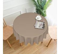LPLSNWS Solid color light brown Printed round tablecloth - suitable for banquets, weddings, dining rooms, and kitchen tables - 60 inches in diameter