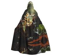 LPLSNWS Spiny lizards Hooded cape for adults, suitable for festive events, role-playing activities, and holiday celebrations.