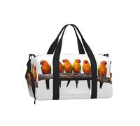 LPLSNWS Sun Conure Parrots on Branch Duffel Bag, Polyester, Zipper Closure, Adjustable Strap, 45 x 23 x 25 cm, with Shoe Compartment